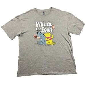 Men's Disney Winnie The Pooh Girl's Short Sleeves Gray T'shirt Size 3XL Tall